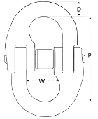 Maßskizze des Kettenverbinder RCX